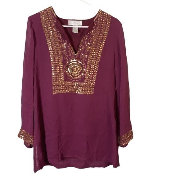 Soft Surroundings Tops - Soft Surroundings *VINTAGE* V Neck Embellished Tunic Size Small